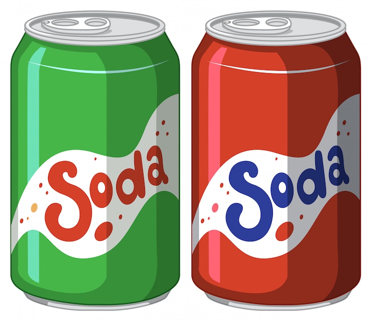 Vector Gratis kaleng soda dalam aluminium di atas putih