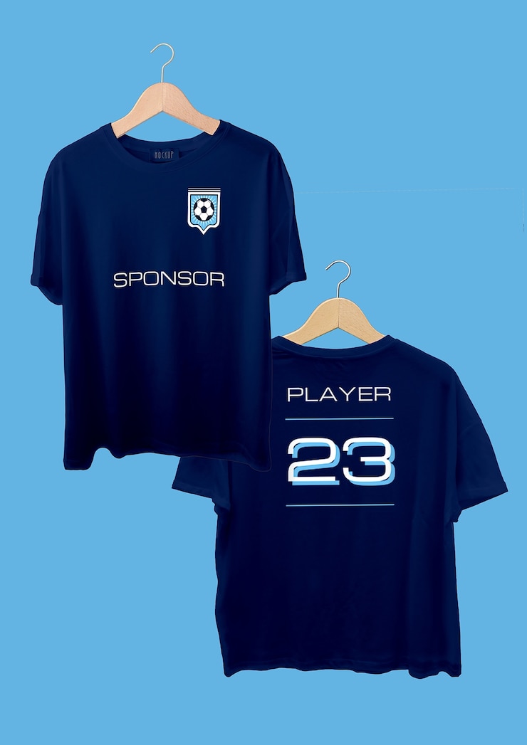 Vector Gratis kaos tim pemain sepak bola modern monocolor