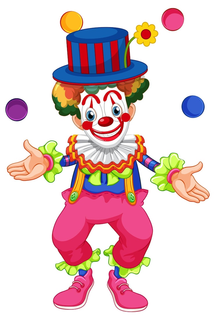 Vector Gratis karakter kartun badut penuh warna