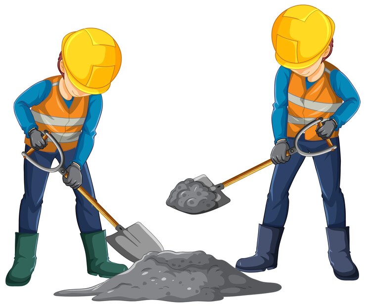 Vector Gratis karakter kartun pekerja konstruksi