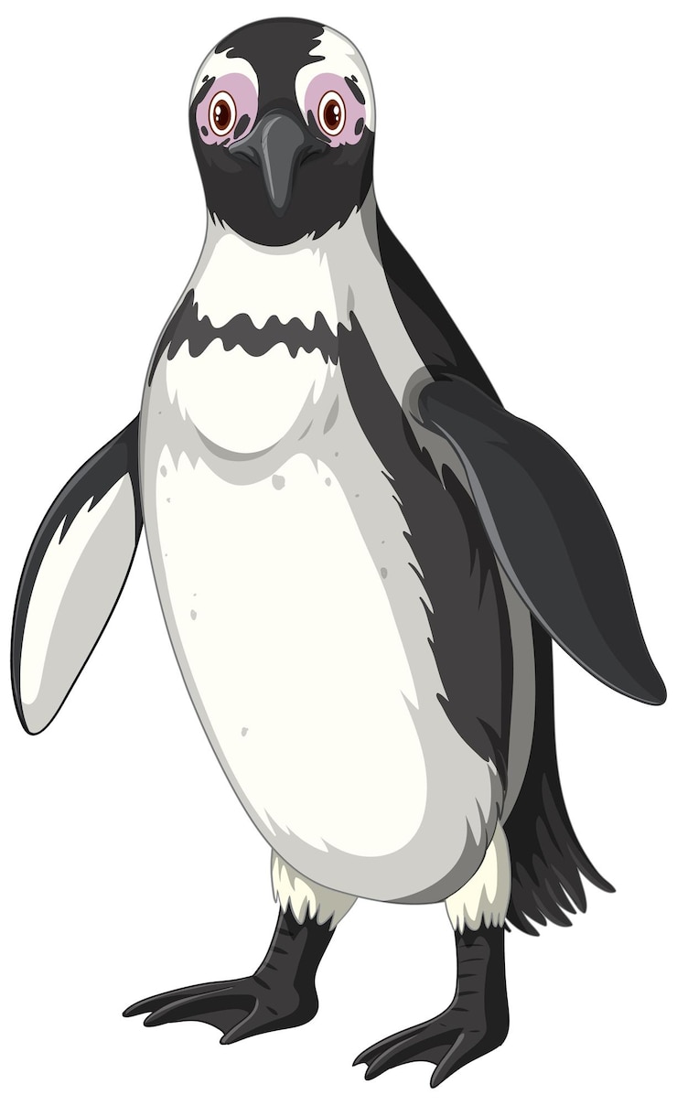 Vector Gratis karakter kartun penguin lucu