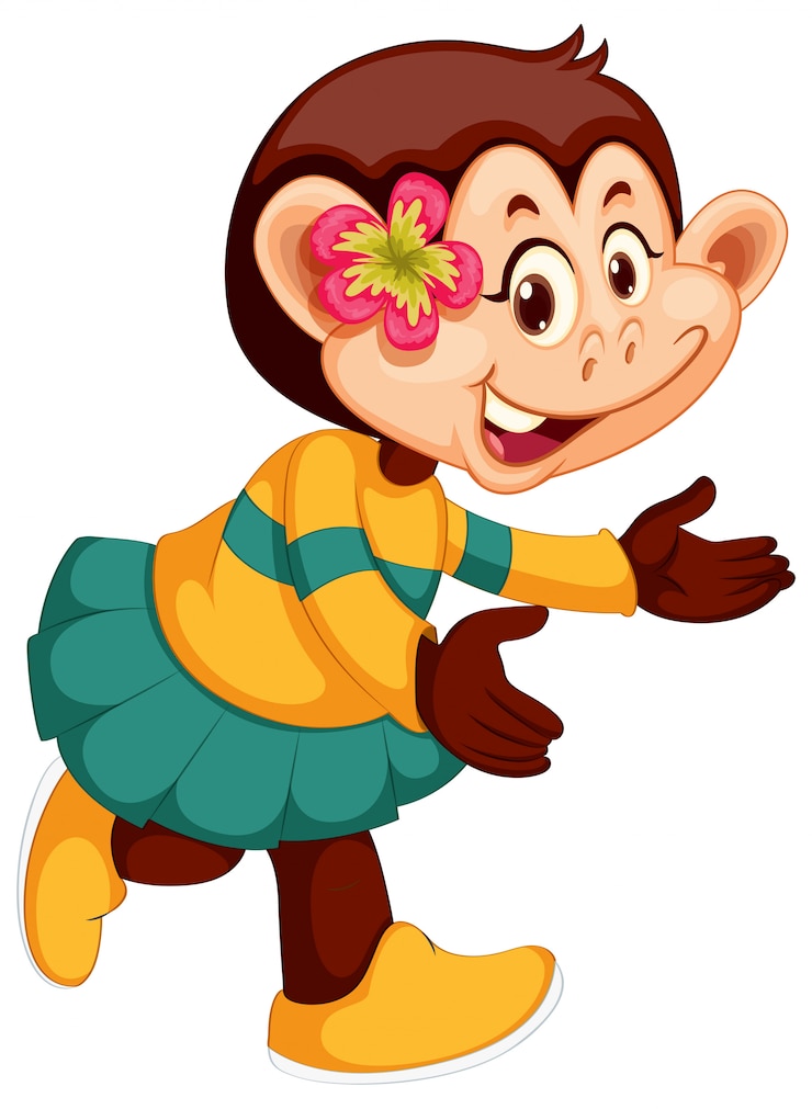 Vector Gratis karakter monyet yang lucu