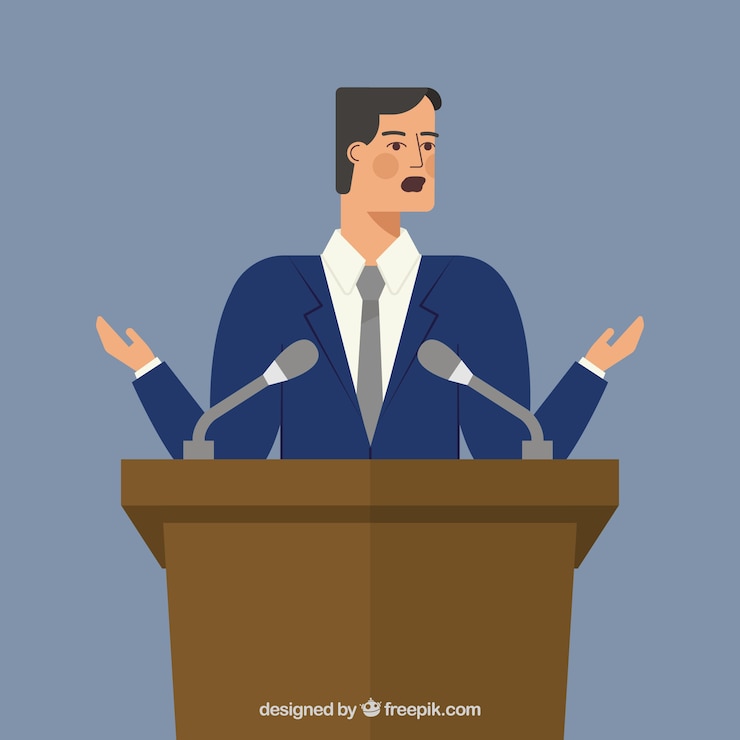 Vector Gratis karakter pembicara bisnis