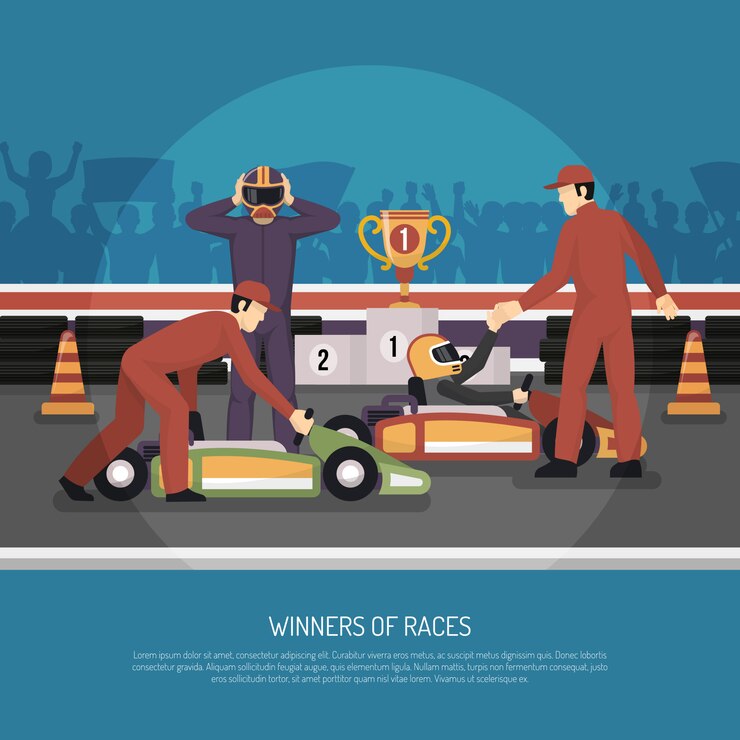 Vector Gratis karting motor race illustration