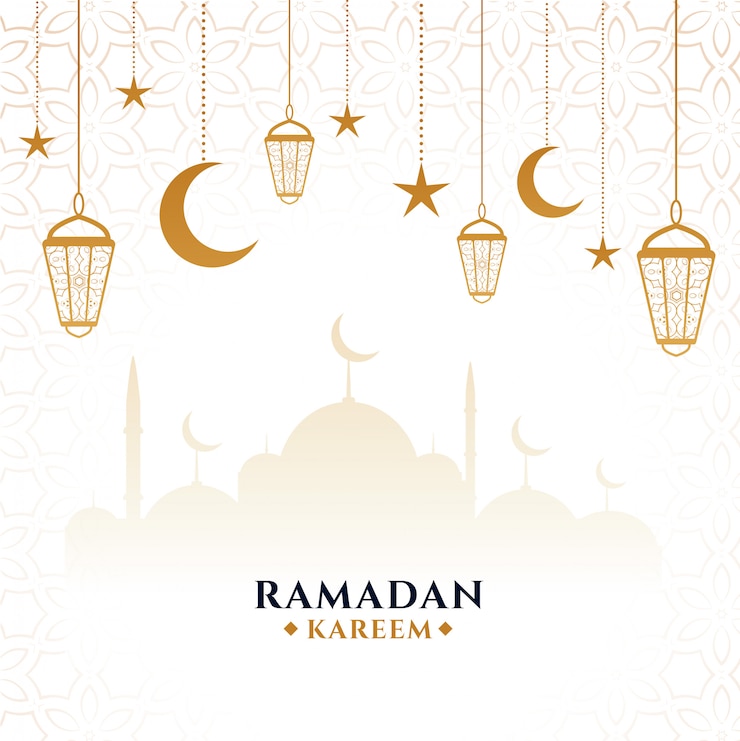 Vector Gratis kartu festival dekoratif ramadhan kareem yang elegan