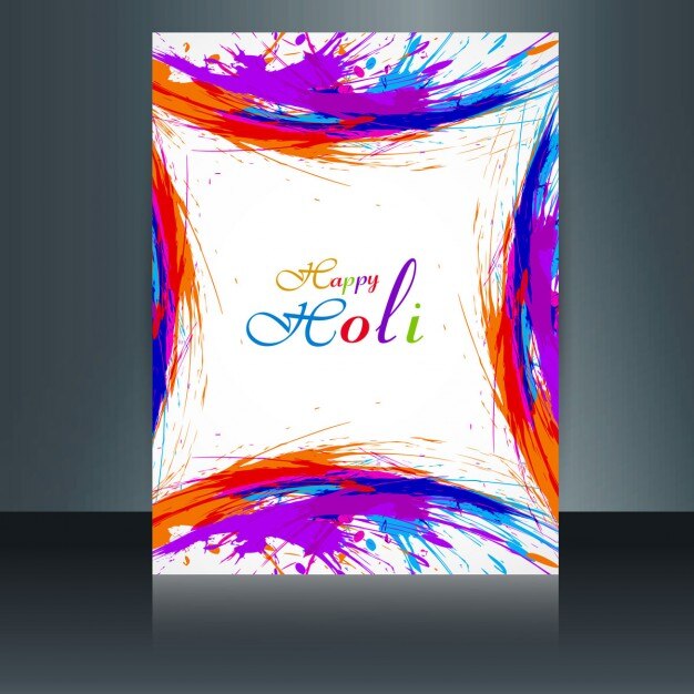 Vector Gratis kartu holi berwarna-warni