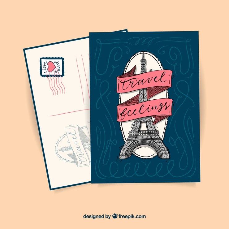 Vector Gratis kartu pos perjalanan