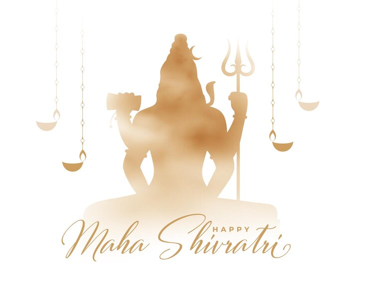 Vector Gratis kartu religius maha shivratri indah dengan siluet dewa siwa