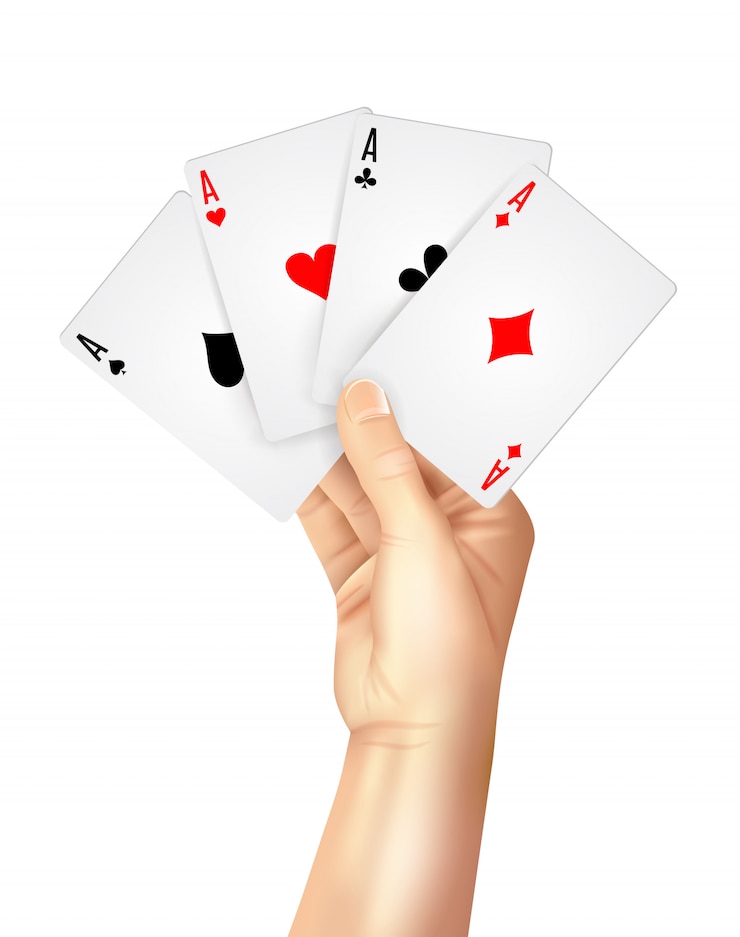 Vector Gratis kartu remi yang tersebar di tangan