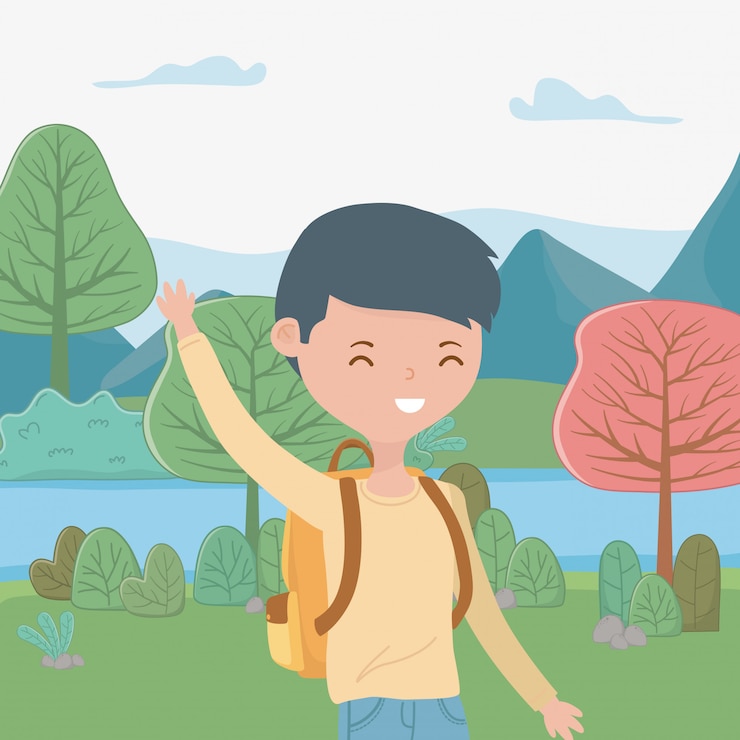 Vector Gratis kartun anak laki-laki remaja