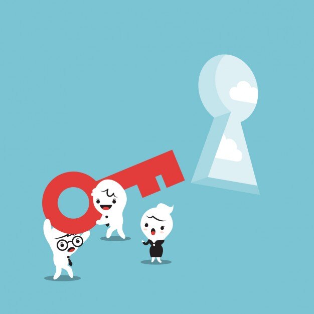 Vector Gratis kartun orang-orang bisnis dengan kunci
