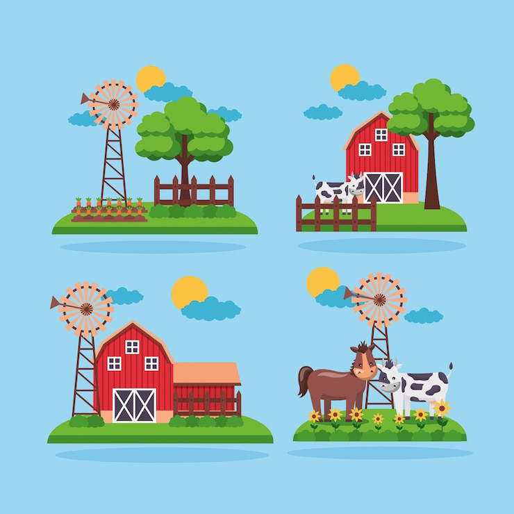 Vector Gratis kartun pertanian segar