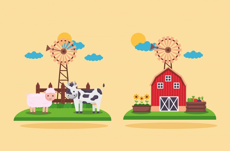 Vector Gratis kartun pertanian segar