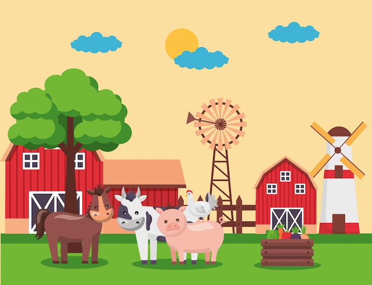 Vector Gratis kartun pertanian segar