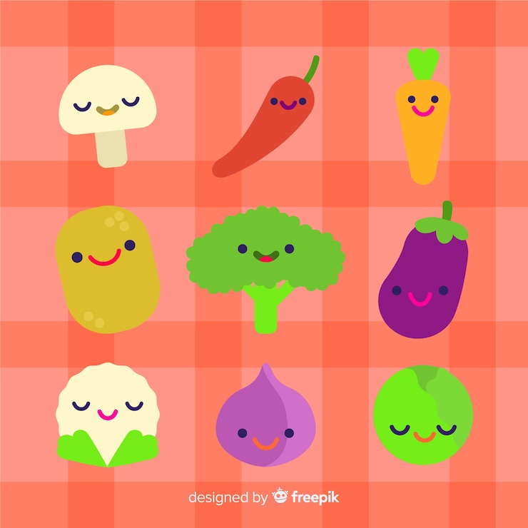 Vector Gratis kawaii food collection
