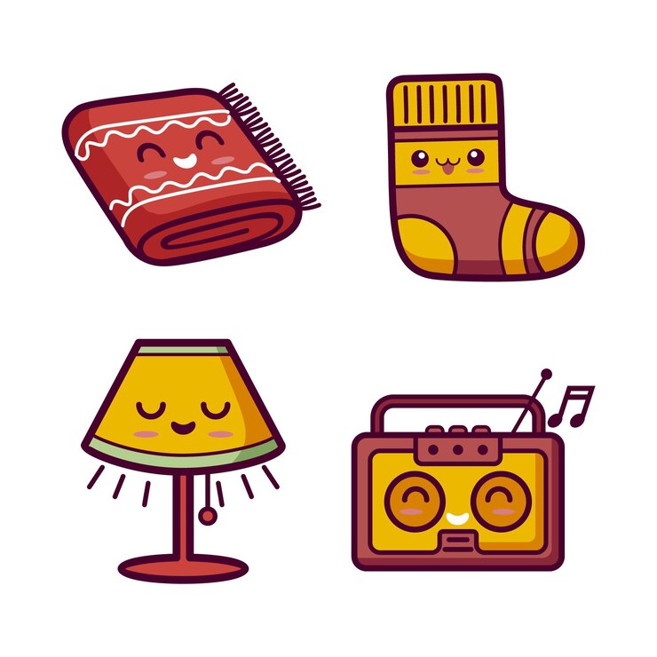 Vector Gratis kawaii home collection
