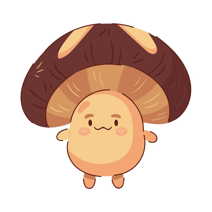 Vector Gratis kawaii mushroom vegetable cartoon icon