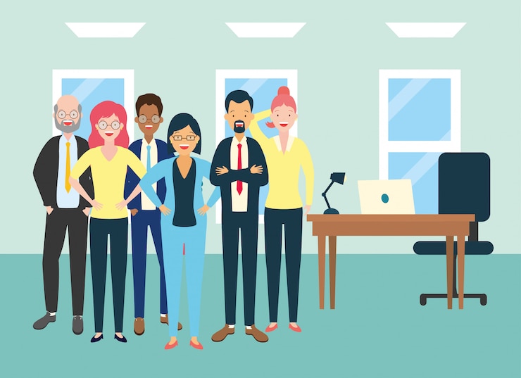 Vector Gratis keberagaman pria dan wanita pebisnis