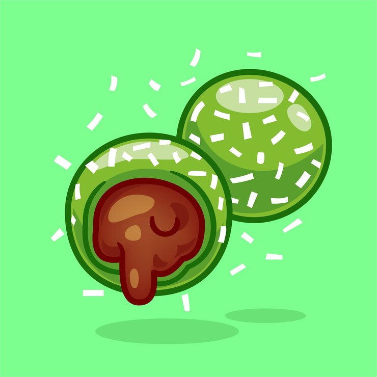 Vector Gratis kelepon food cartoon vector icon illustration food object icon isolated flat vector