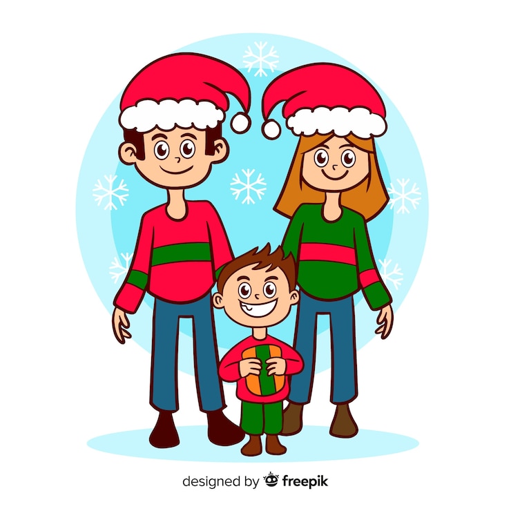 Vector Gratis keluarga saat natal
