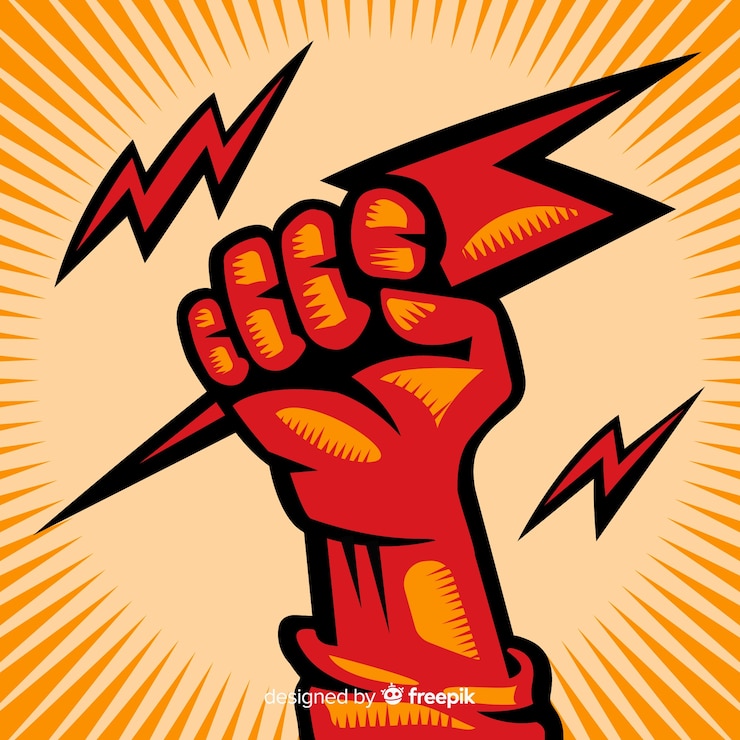 Vector Gratis kepalan tangan terangkat untuk revolusi