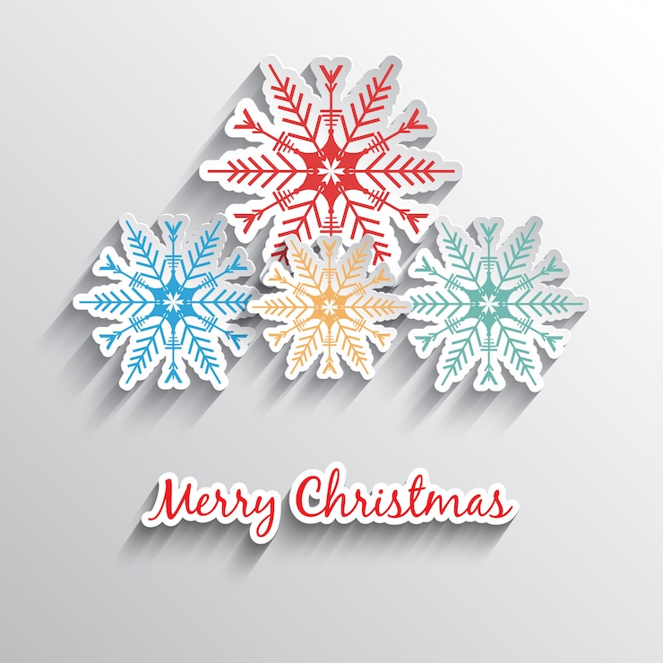 Vector Gratis kepingan salju natal
