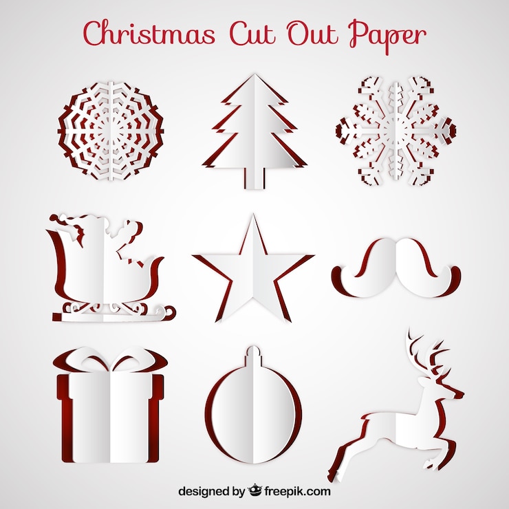 Vector Gratis kertas potongan natal