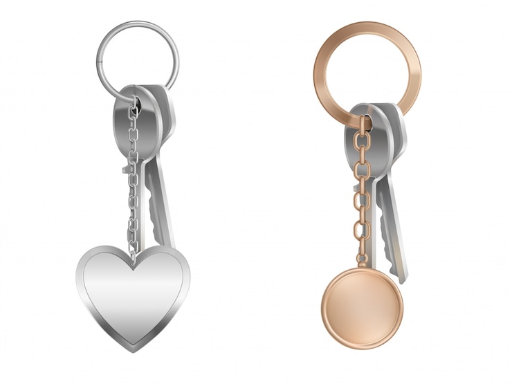 Vector Gratis key bunch with keychain on metal ring