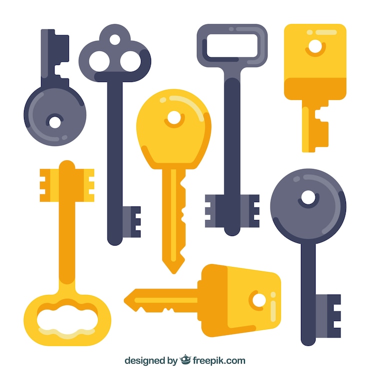 Vector Gratis key collection in flat design