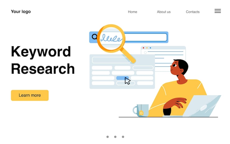 Vector Gratis keyword research seo service banner