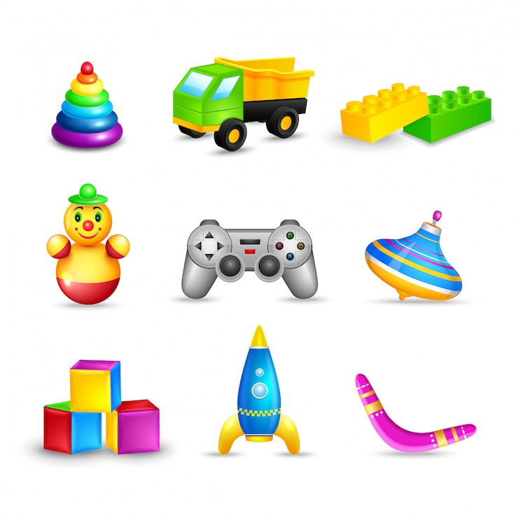 Vector Gratis kid toys set