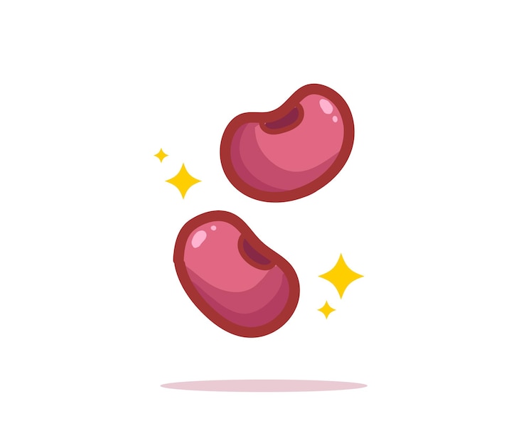 Vector Gratis kidney bean hand drawn cartoon art illustration