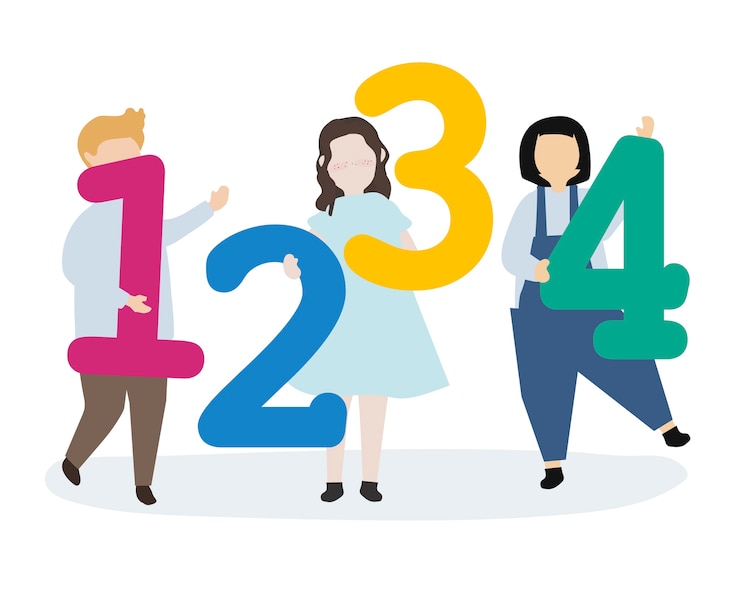 Vector Gratis kids learning numbers and mathematics
