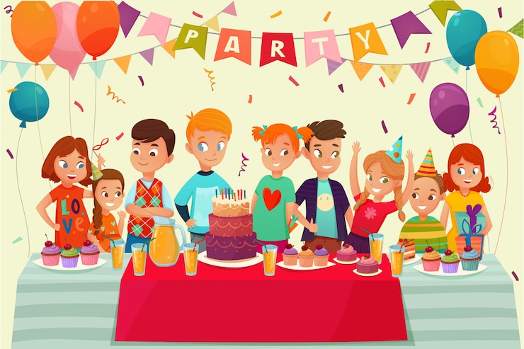 Vector Gratis kids party poster
