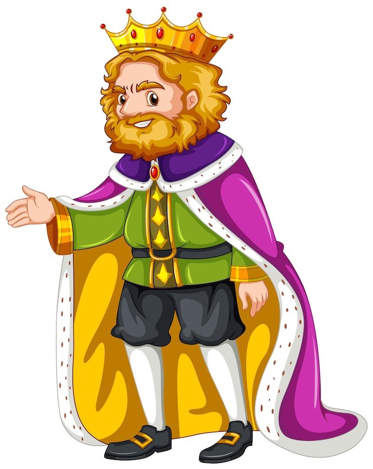Vector Gratis king wearing purple robe