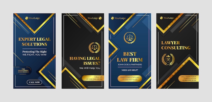 Vector Gratis kisah instagram firma hukum mewah gradien