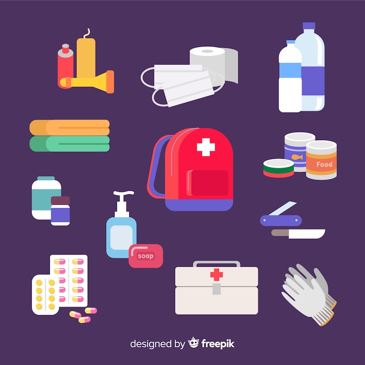 Vector Gratis kit darurat datar