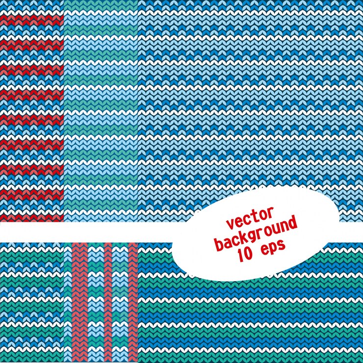 Vector Gratis knitted patterns set