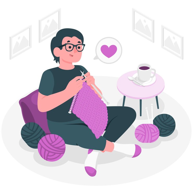 Vector Gratis knitting concept illustration