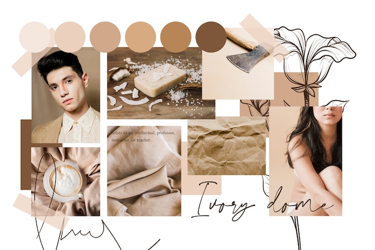Vector Gratis kolase moodboard artistik dengan gambar