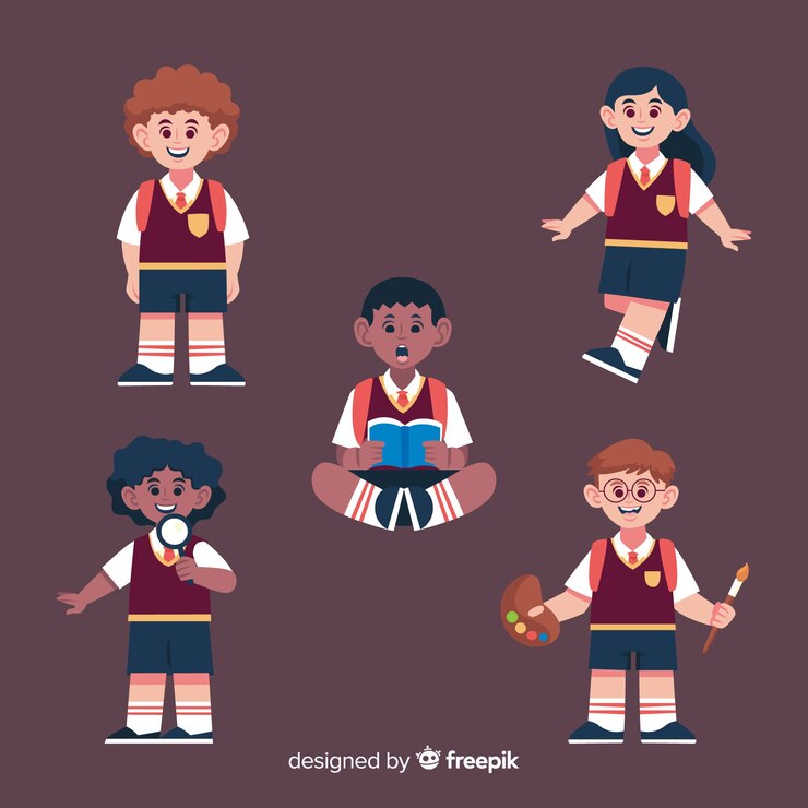 Vector Gratis koleksi anak-anak kartun kembali ke sekolah