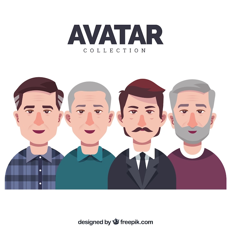 Vector Gratis koleksi avatar pria dewasa