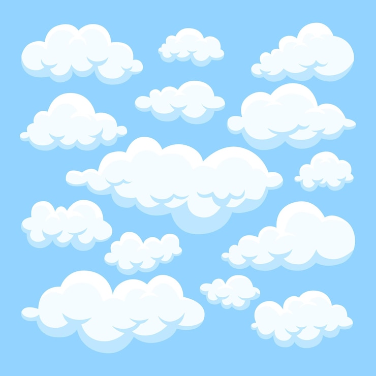 Vector Gratis koleksi awan digambar tangan