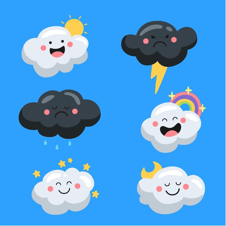 Vector Gratis koleksi awan kartun