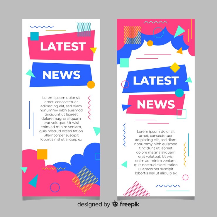 Vector Gratis koleksi banner berita terkini