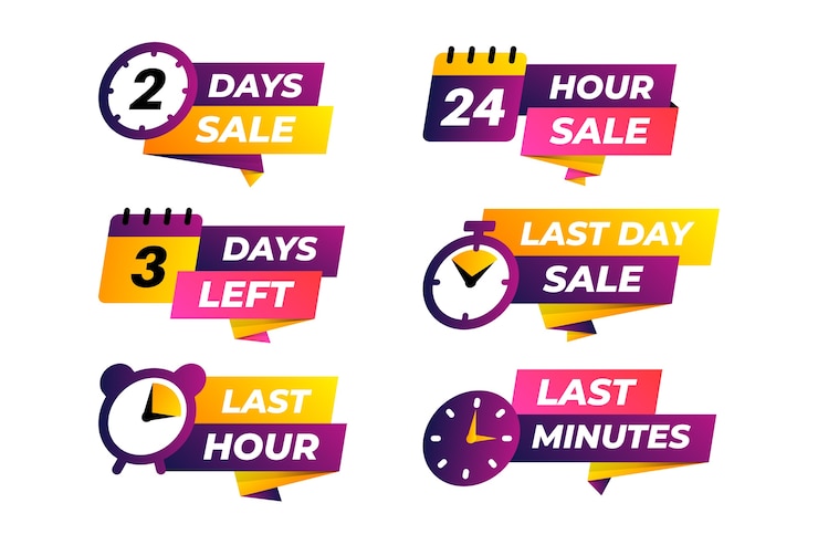 Vector Gratis koleksi banner hitung mundur penjualan