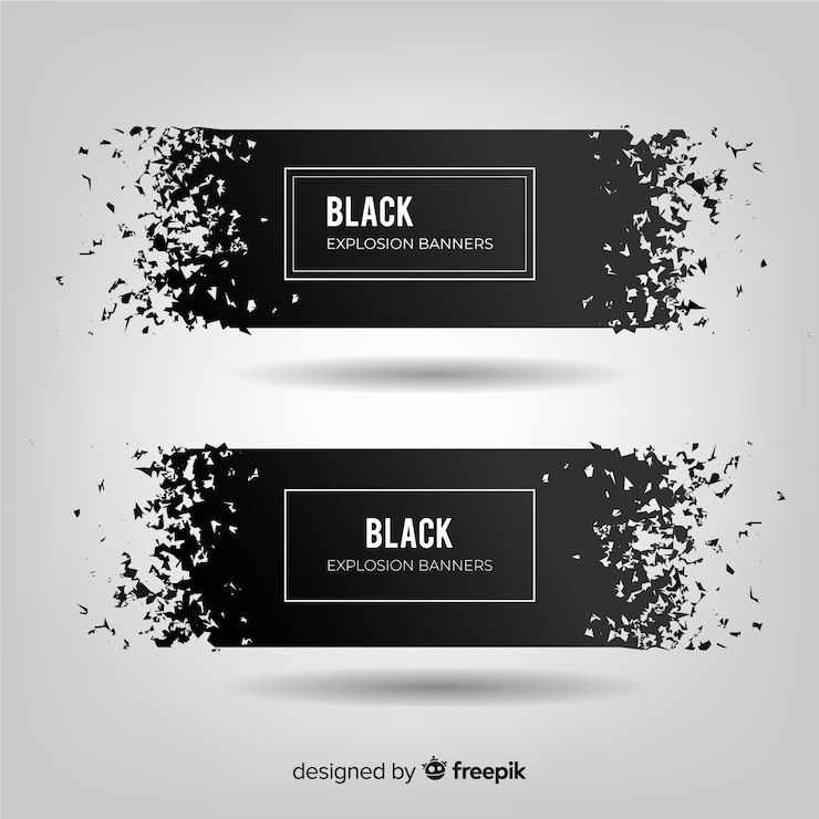 Vector Gratis koleksi banner ledakan gelap