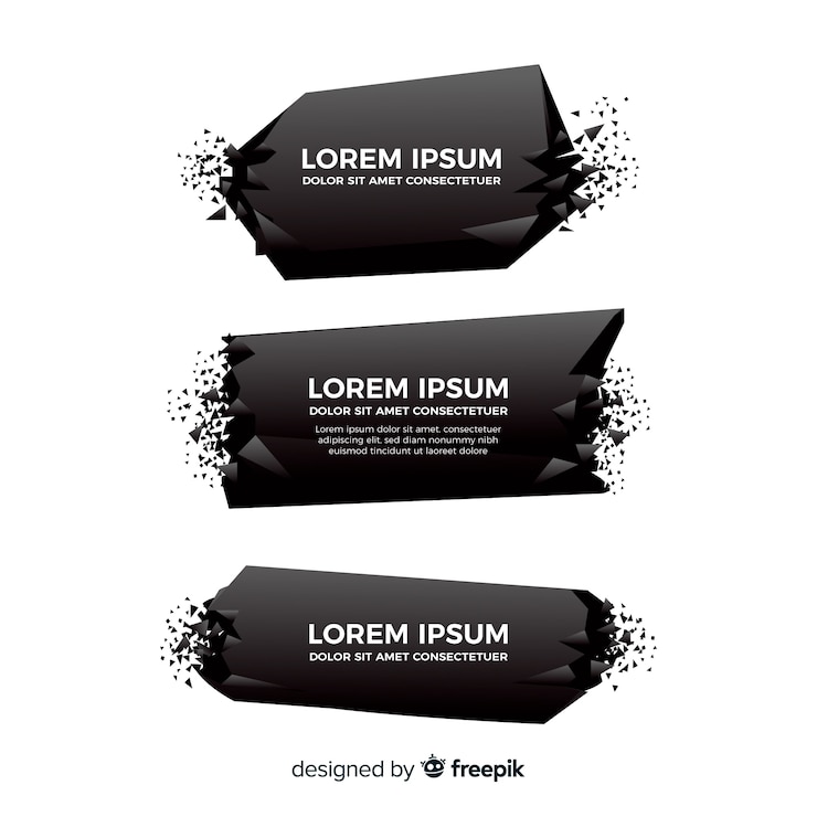 Vector Gratis koleksi banner ledakan gelap