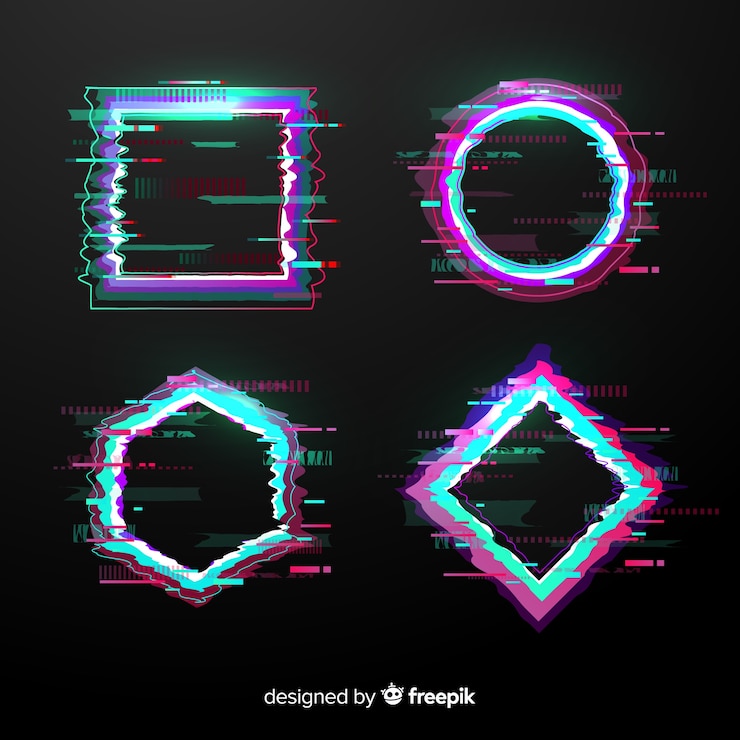 Vector Gratis koleksi bentuk geometris glitch