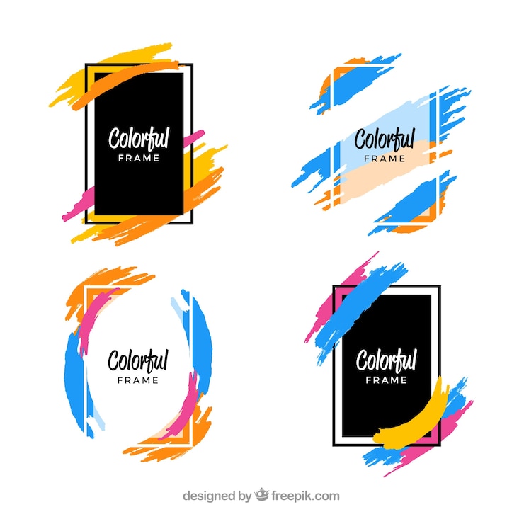 Vector Gratis koleksi bingkai cat air penuh warna